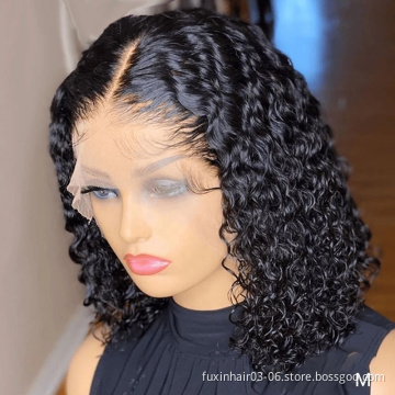 Perruque Pixie Cut Wig Human Hair Curly Bob Short Pixie Cut Lace Wig Bleached Knots Lace Frontal 13x4 Pixie Wig With Baby Hair